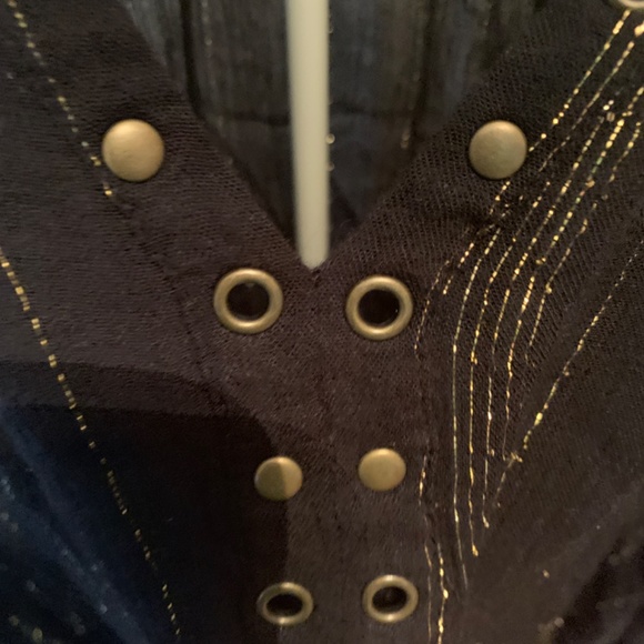 Rock&Republic rayon and metallic‎ boho flowy top. Worn twice - Picture 3 of 5